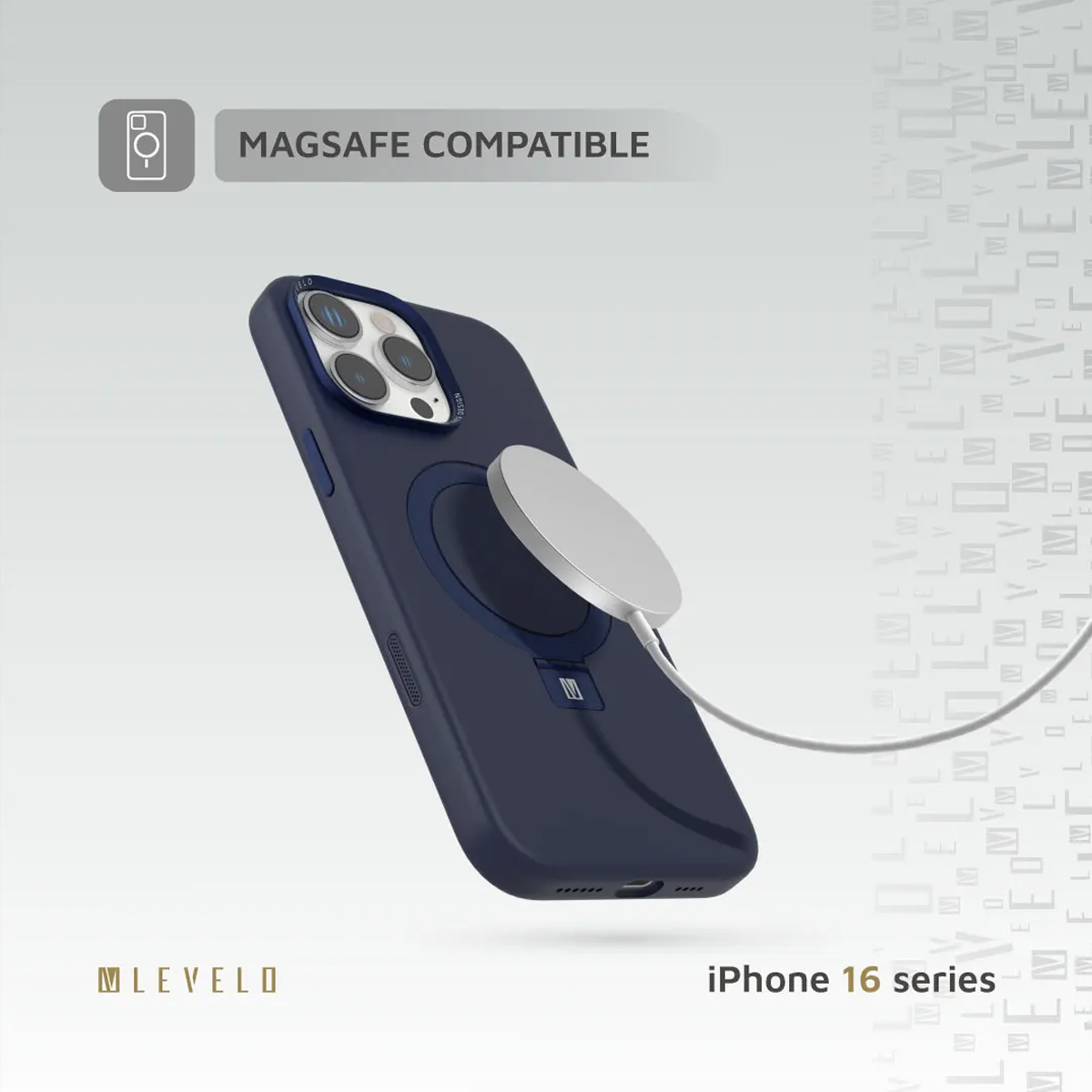 LEVELO IPHONE 16 PRO MAX IRIS PRO MAGSAFE LIQUID SILICONE CASE BLUE LVLIPSC16PMBL thumbnail 5