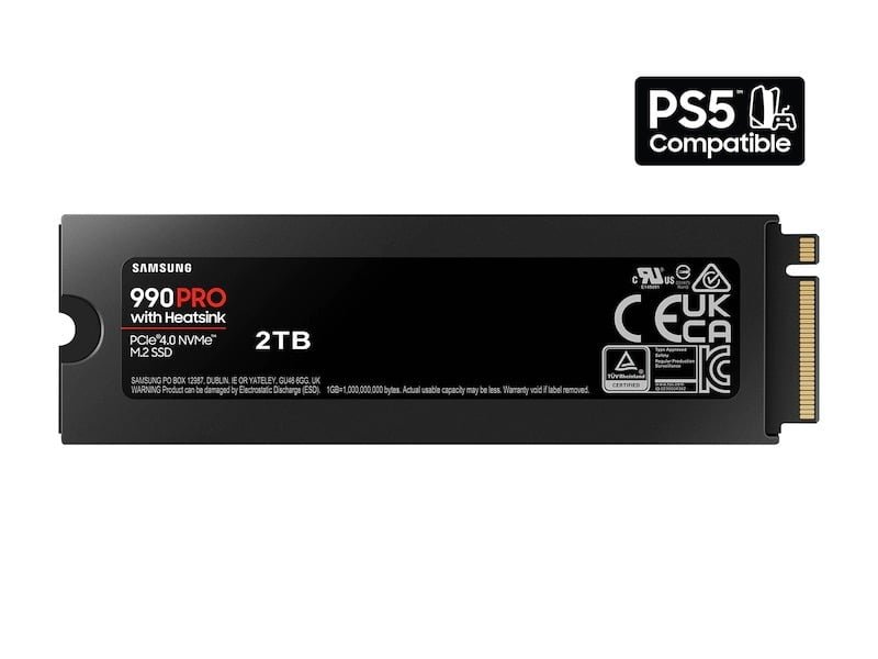 SAMSUNG 990 PRO HEATSINK 2TB SSD M.2 PCLE 4.0 NVME MZ-V9P2T0CW