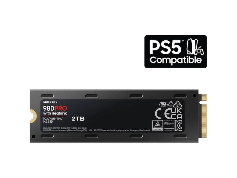 SAMSUNG 980 PRO 2TB NVME INTERNAL SSD WITH HEATSINK BLACK MZ-V8P2T0CW
