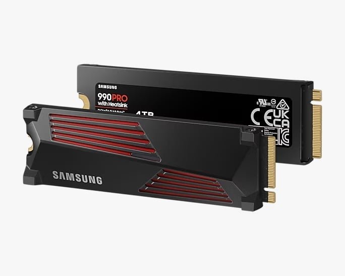 SAMSUNG 990 PRO 4TB M.2 NVME INTERNAL SSD WITH HEATSINK BLACK MZ-V9P4T0CW