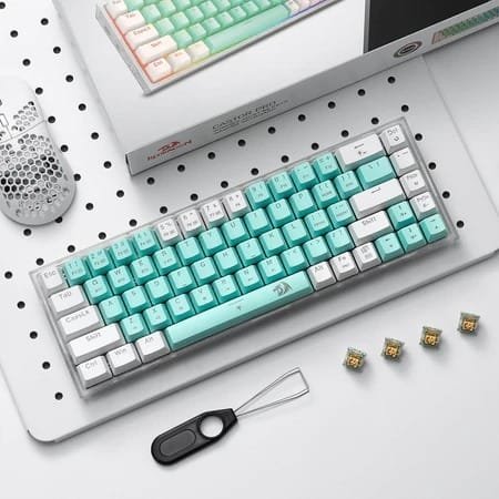 REDRAGON CASTOR PRO WIRED 2.4G BT 68KEYS RGB GAMING KEYBOARD K631RGB-PRO-GW thumbnail 7