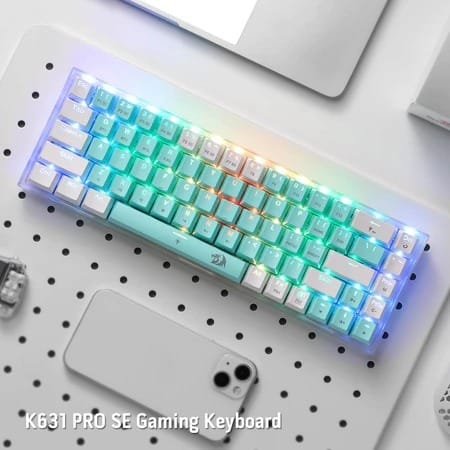 REDRAGON CASTOR PRO WIRED 2.4G BT 68KEYS RGB GAMING KEYBOARD K631RGB-PRO-GW thumbnail 6