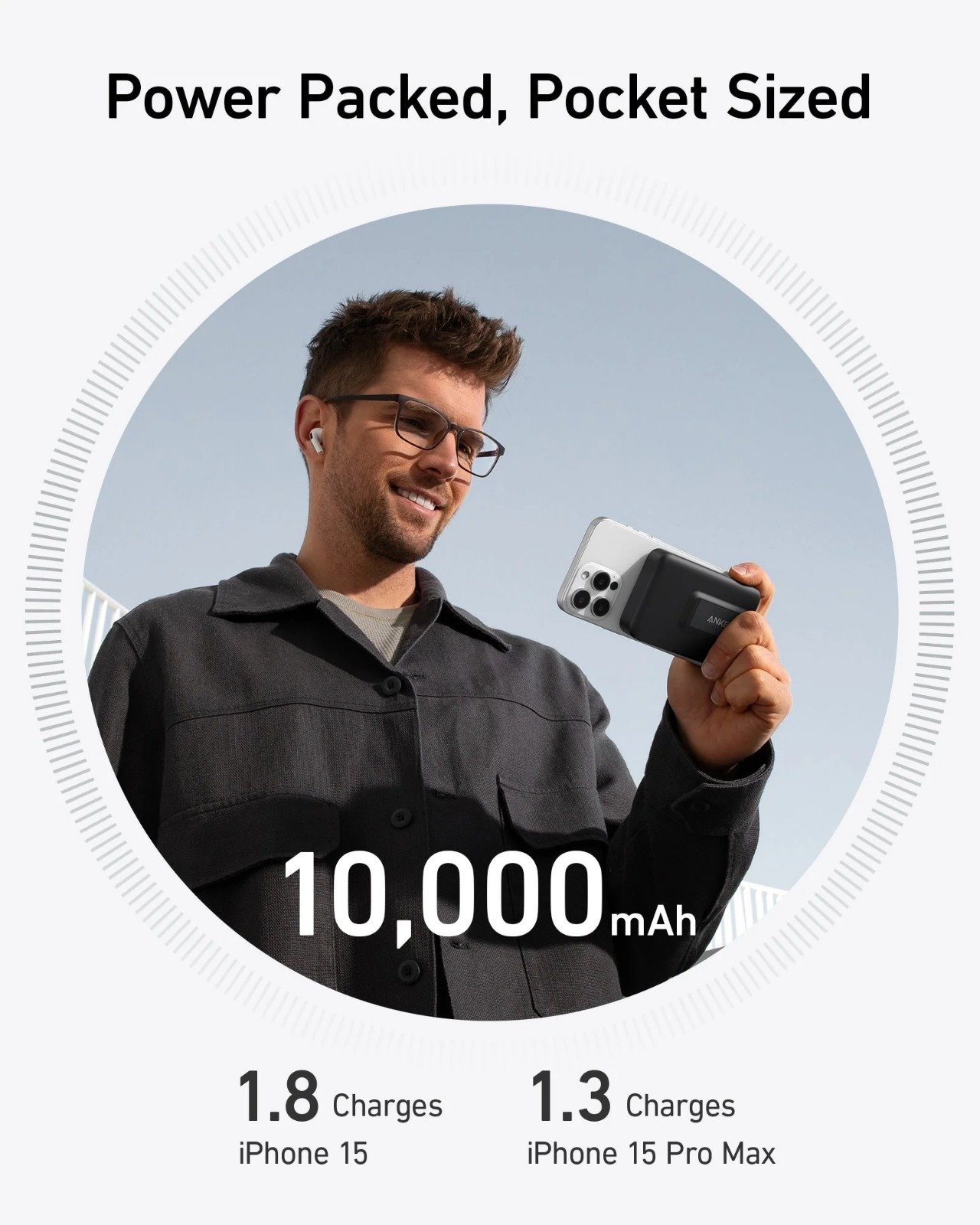 Anker MagGo 10000mAh PowerBank - 15W Ultra-Fast Magnetic Charging with Smart Display - A1654H11 thumbnail 2