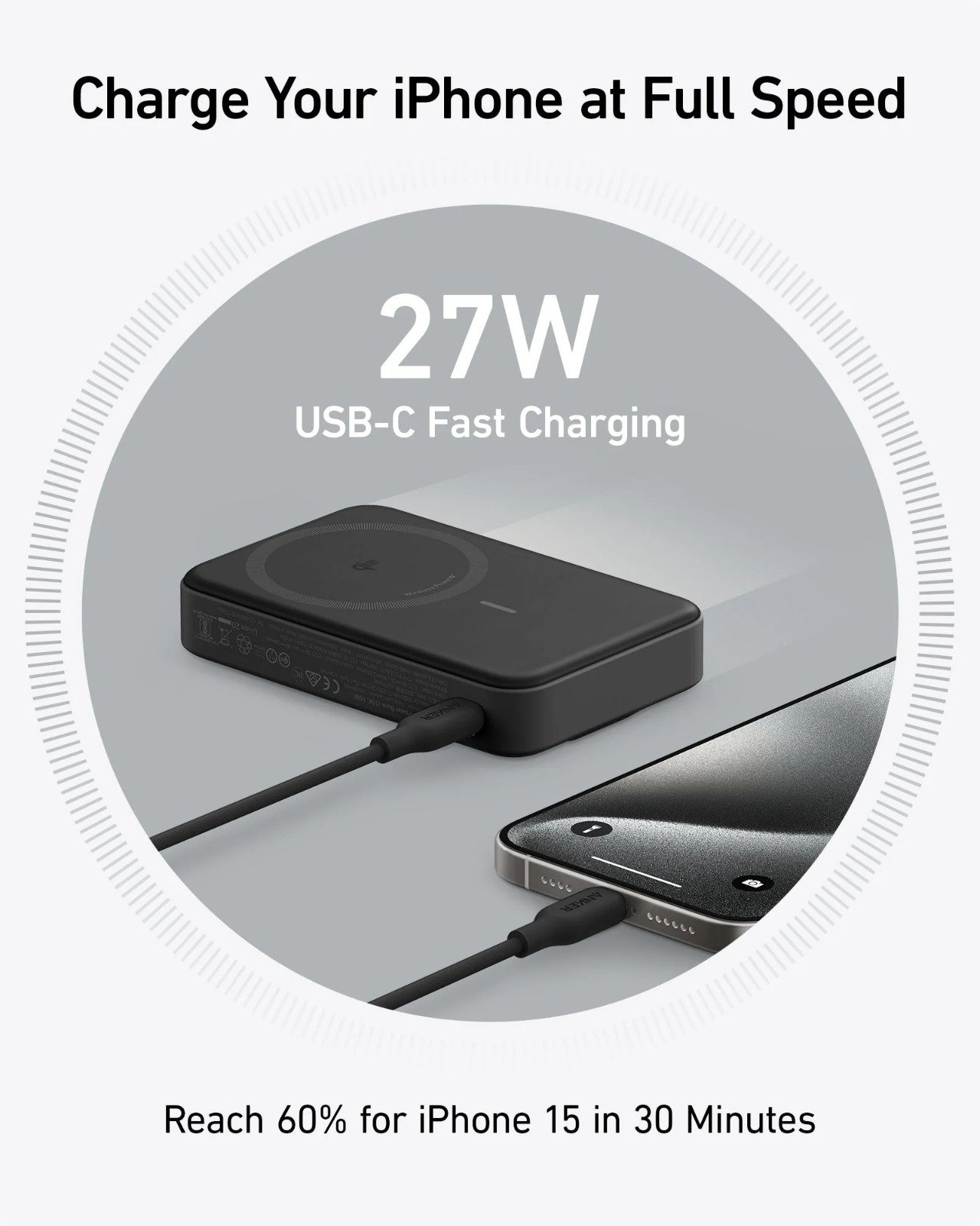 Anker MagGo 10000mAh PowerBank - 15W Ultra-Fast Magnetic Charging with Smart Display - A1654H11 thumbnail 8