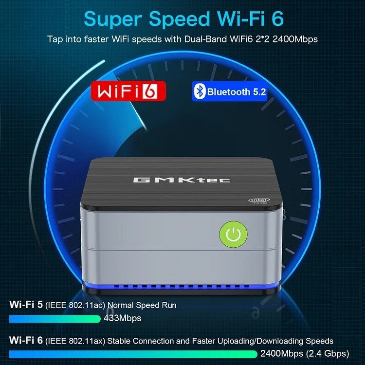 GMKtec Mini PC Intel N100 12th Gen - 12GB/512GB SSD, Win 11 Pro - NUCBox-G2 thumbnail 7