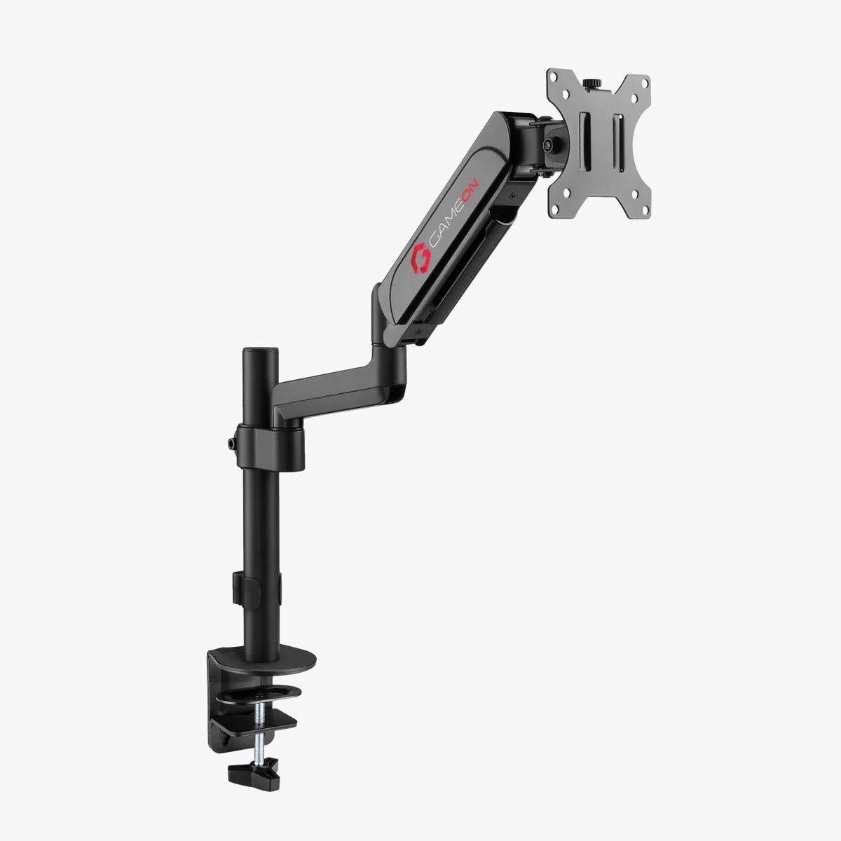 GAMEON POLE MOUNTED GAS SPRING SINGLE MONITOR ARM FOR GAMING AND OFFICE USE BLACK GO-3363