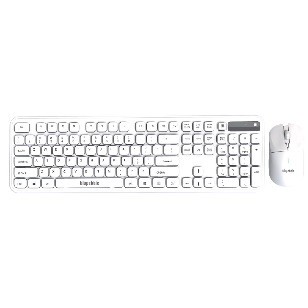 BLUPEBBLE GLIDE DUO 2.4GHz WIRELESS KEYBOARD AND MOUSE WHITE BP-GLIDEDUOAR-WH
