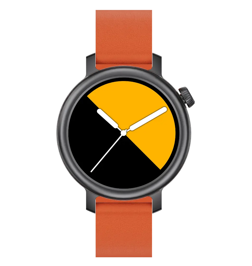 POWEROLOGY VELOFIT 1.32 SMART WATCH BLACK-ORANGE PWT77BK