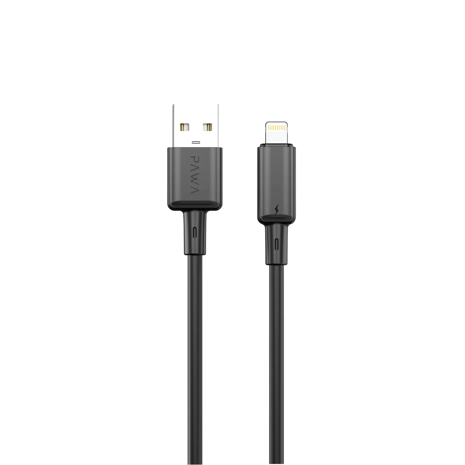 PAWA 3A USB A TO LIGHTNING QUICK CHARGING PVC CABLE 1.2M BLACK PW122 PW-BDC312AL-BK