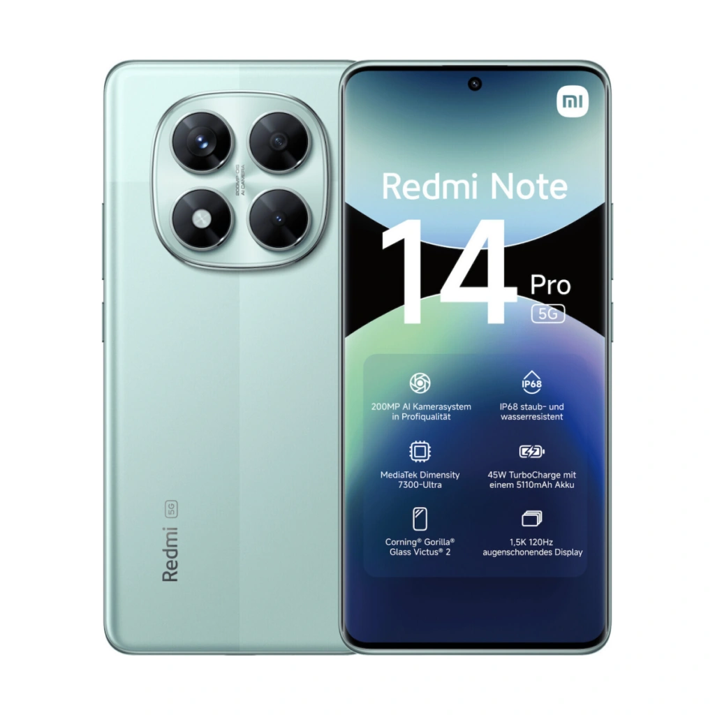 MI REDMI NOTE 14 PRO 5G 12GB RAM 512GB ROM CORAL GREEN