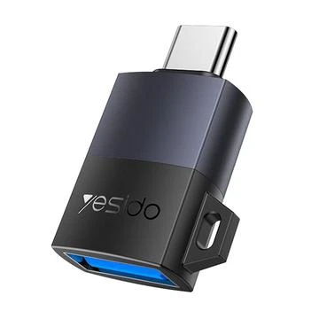 YESIDO USB A TO USB C ADAPTER BLACK GS34 thumbnail 2