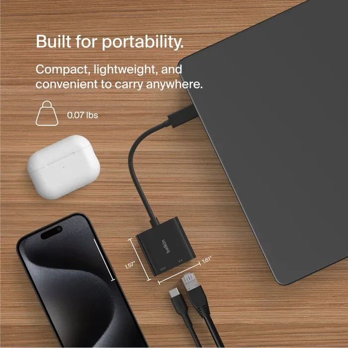 BELKIN USB - C TO ETHERNET CHARGE ADAPTER 8830BT26204 thumbnail 7