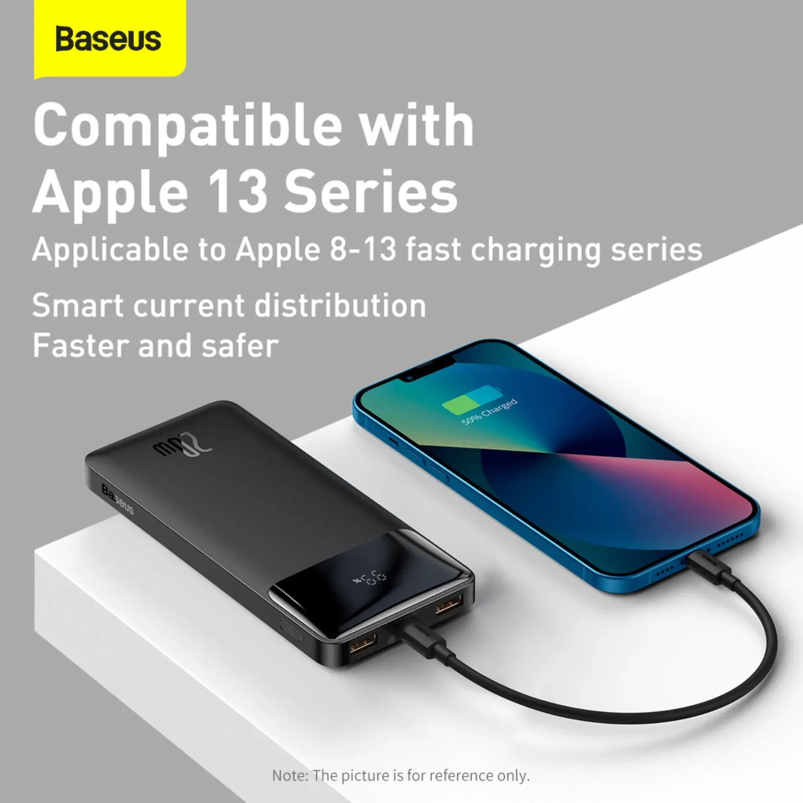 BASEUS POWER BANK 10000 MAH BIPOW DIGITAL DISPLAY FAST CHARGING PD 20W OVERSEAS EDITION BLACK PPBD10K-X thumbnail 15