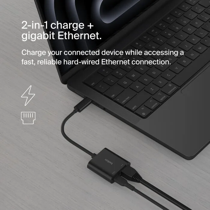 BELKIN USB - C TO ETHERNET CHARGE ADAPTER 8830BT26204 thumbnail 11