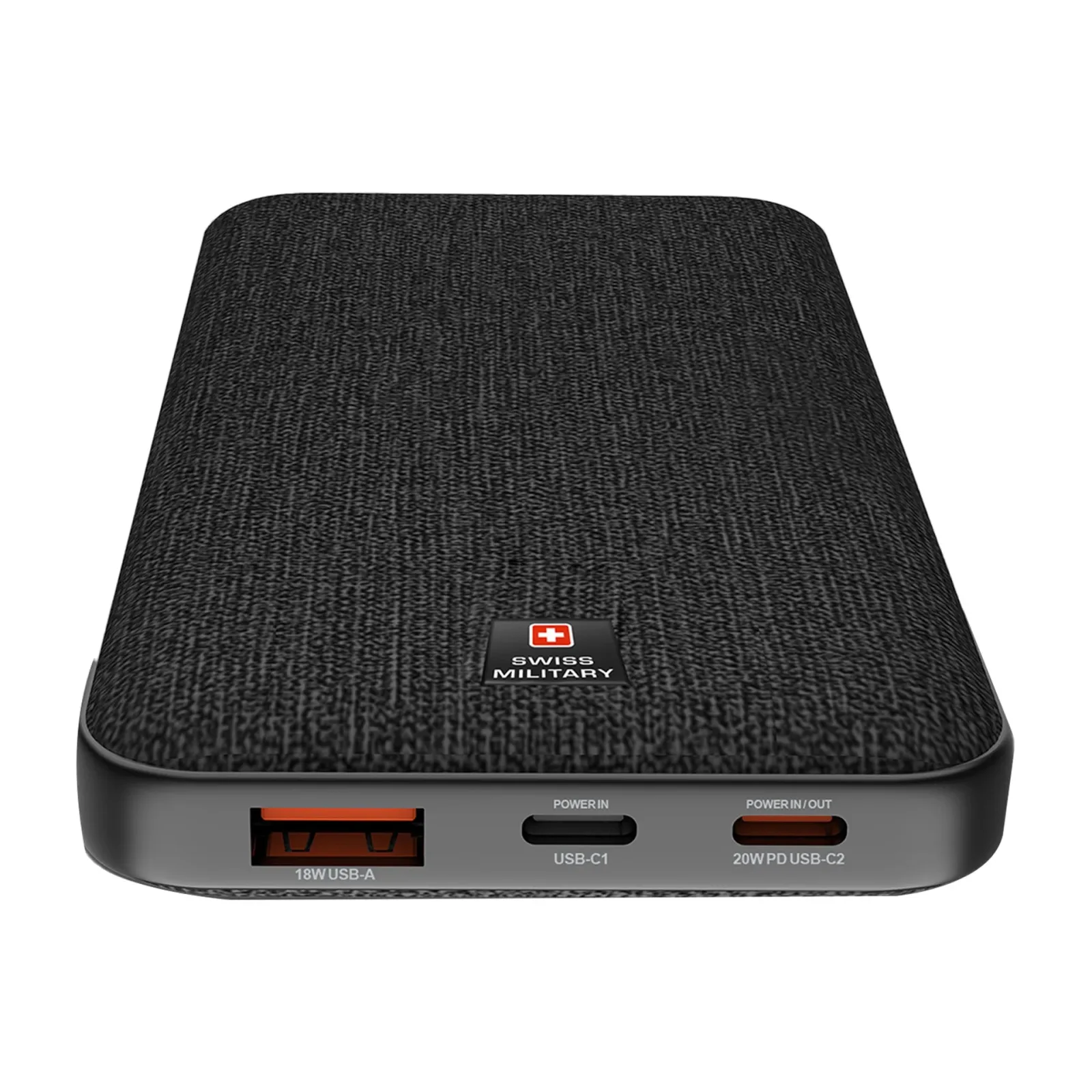 SWISS MILITARY PORTABLE POWER BANK 10000MAH USB C 20W BLACK SM-PB-10K-2C1A-PD-FC-SSB-BLK thumbnail 3