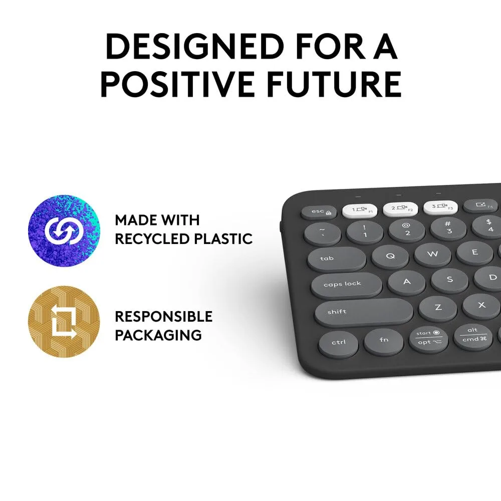 LOGITECH PEBBLE KEYS 2 K380S WIRELESS KEYBOARD TONA GRAPHITE ENG 920-011851 thumbnail 9