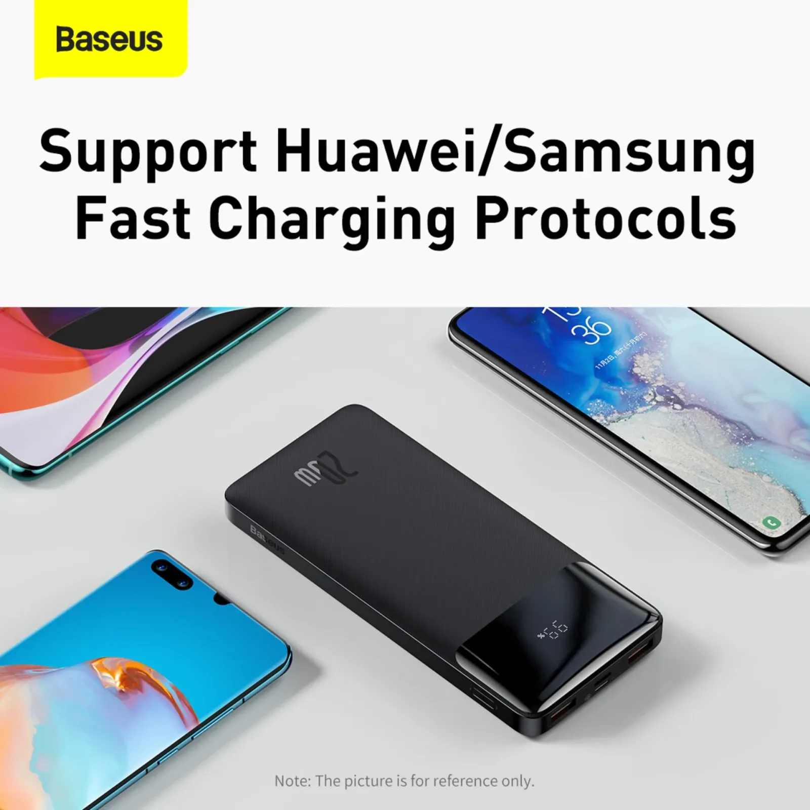 BASEUS POWER BANK 10000 MAH BIPOW DIGITAL DISPLAY FAST CHARGING PD 20W OVERSEAS EDITION BLACK PPBD10K-X thumbnail 11