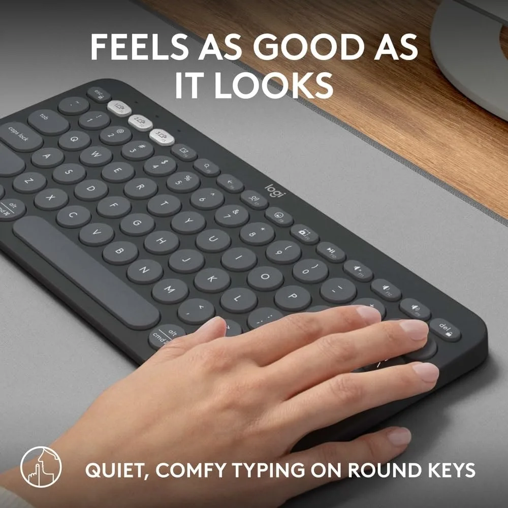 LOGITECH PEBBLE KEYS 2 K380S WIRELESS KEYBOARD TONA GRAPHITE ENG 920-011851 thumbnail 5