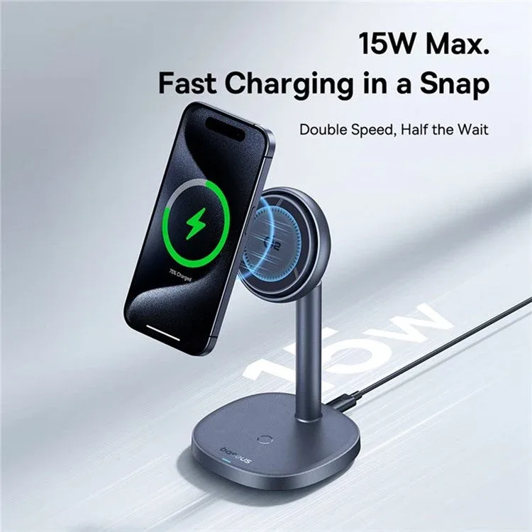BASEUS ORBIT 2 PRO AIR COOLED 2 IN 1 WIRLESS CHARGING STAND QI2 20W SPACE GRAY P10273500813 thumbnail 6