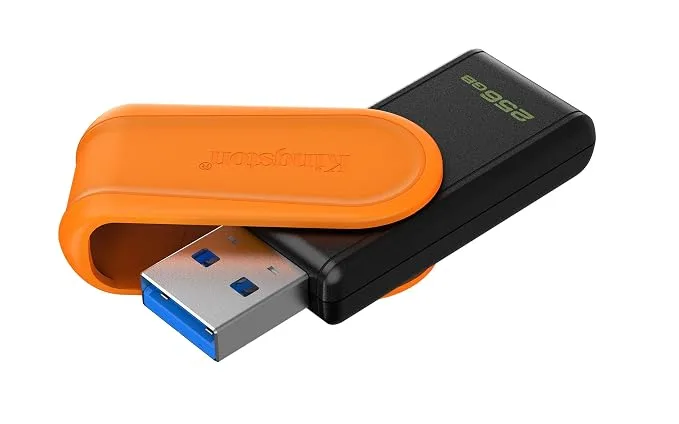 KINGSTON 256GB DATA TRAVELER EXODIA S USB 3.2 GEN1 FLASH DRIVE BLACK ORANGE DTXS256GB thumbnail 2