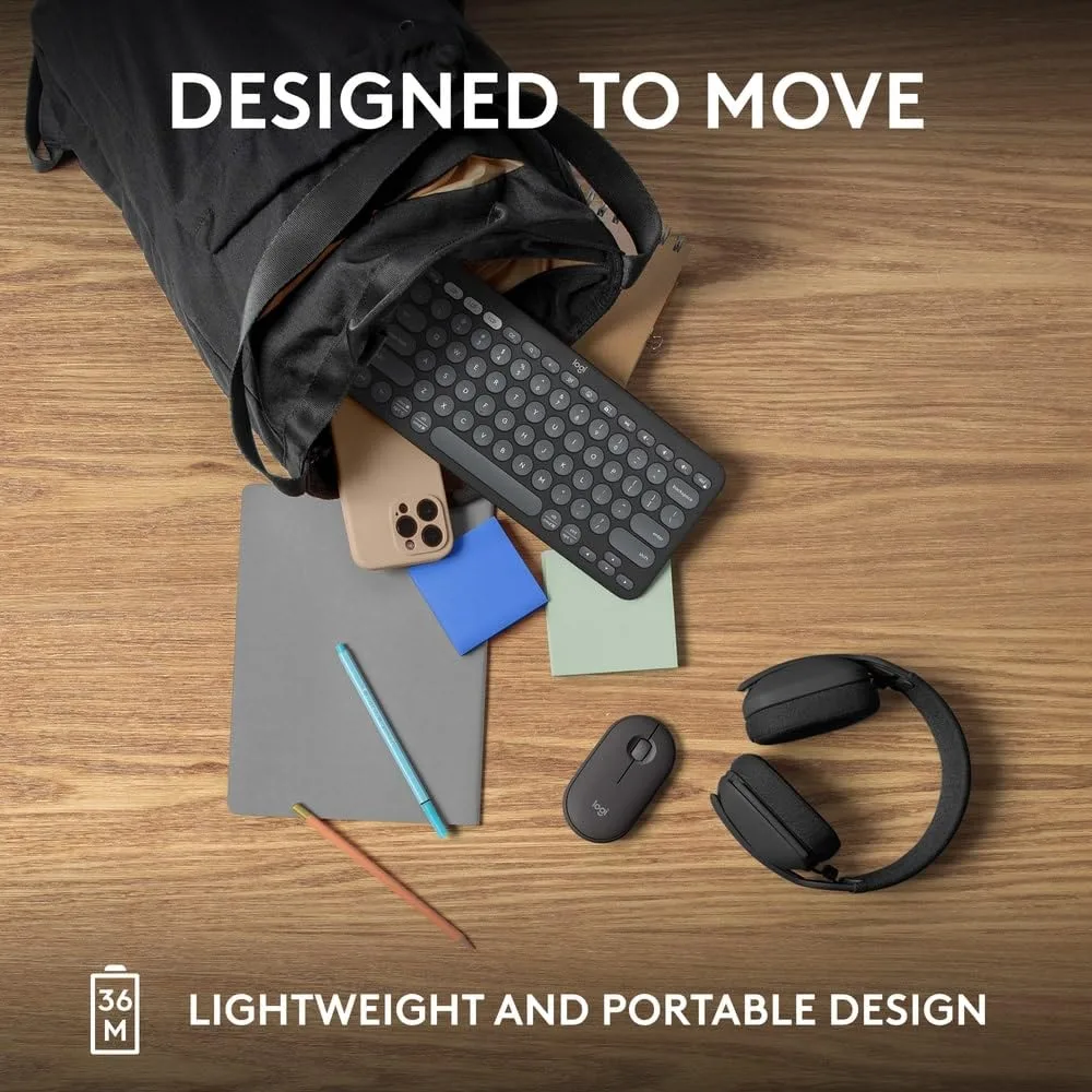 LOGITECH PEBBLE KEYS 2 K380S WIRELESS KEYBOARD TONA GRAPHITE ENG 920-011851 thumbnail 8