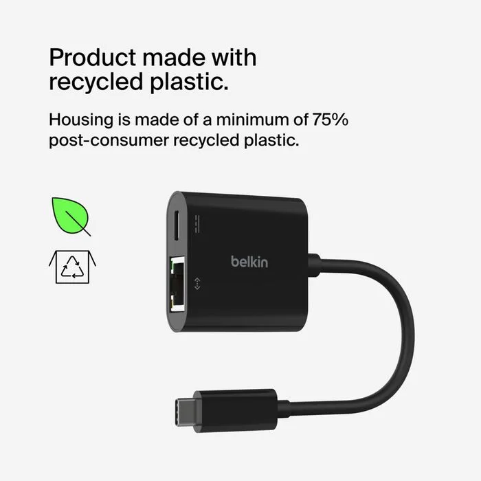 BELKIN USB - C TO ETHERNET CHARGE ADAPTER 8830BT26204 thumbnail 3