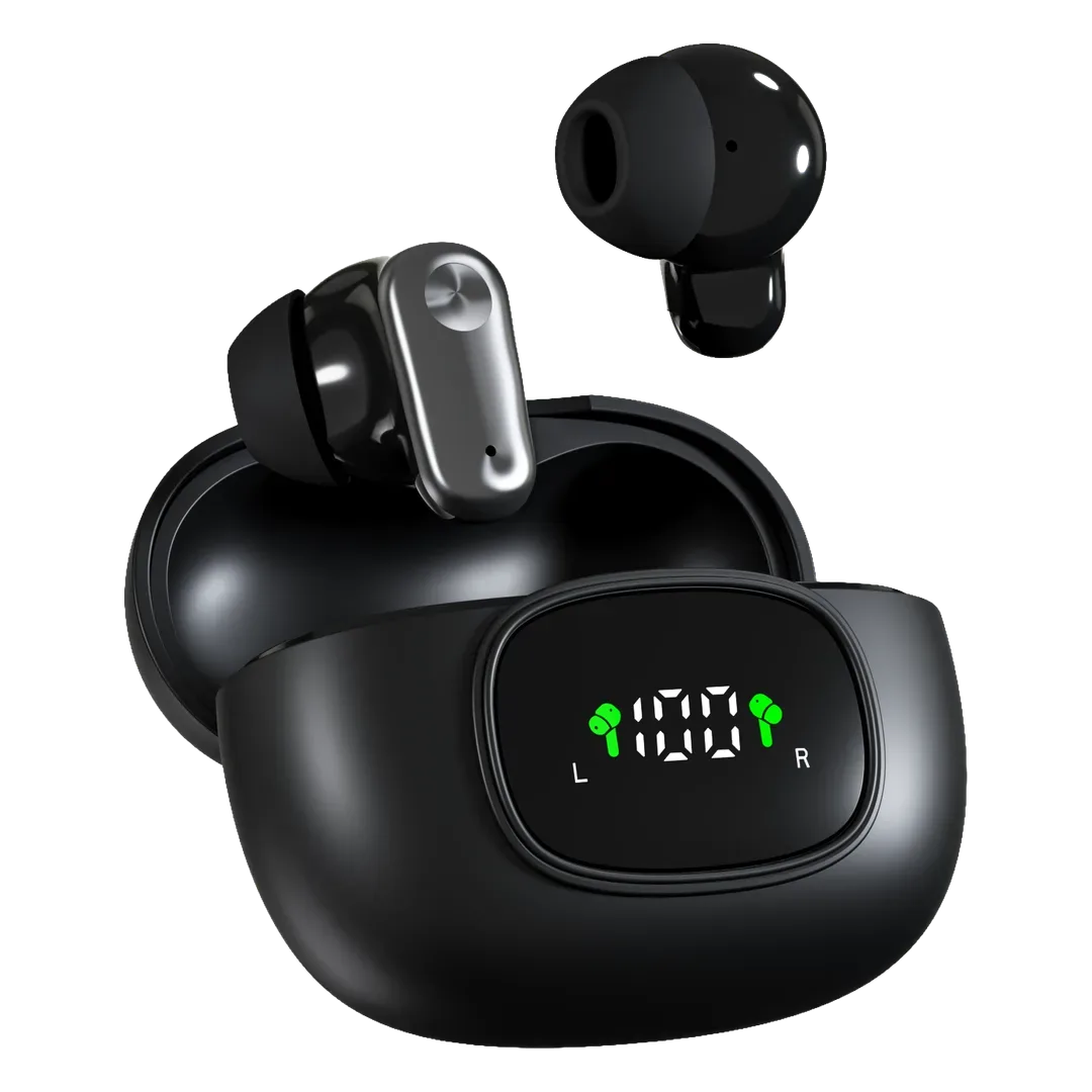 PORODO SOUNDTEC FORA TRUE WIRELESS EARBUDS WITH DIGITAL DISPLAY BLACK PDST540BK