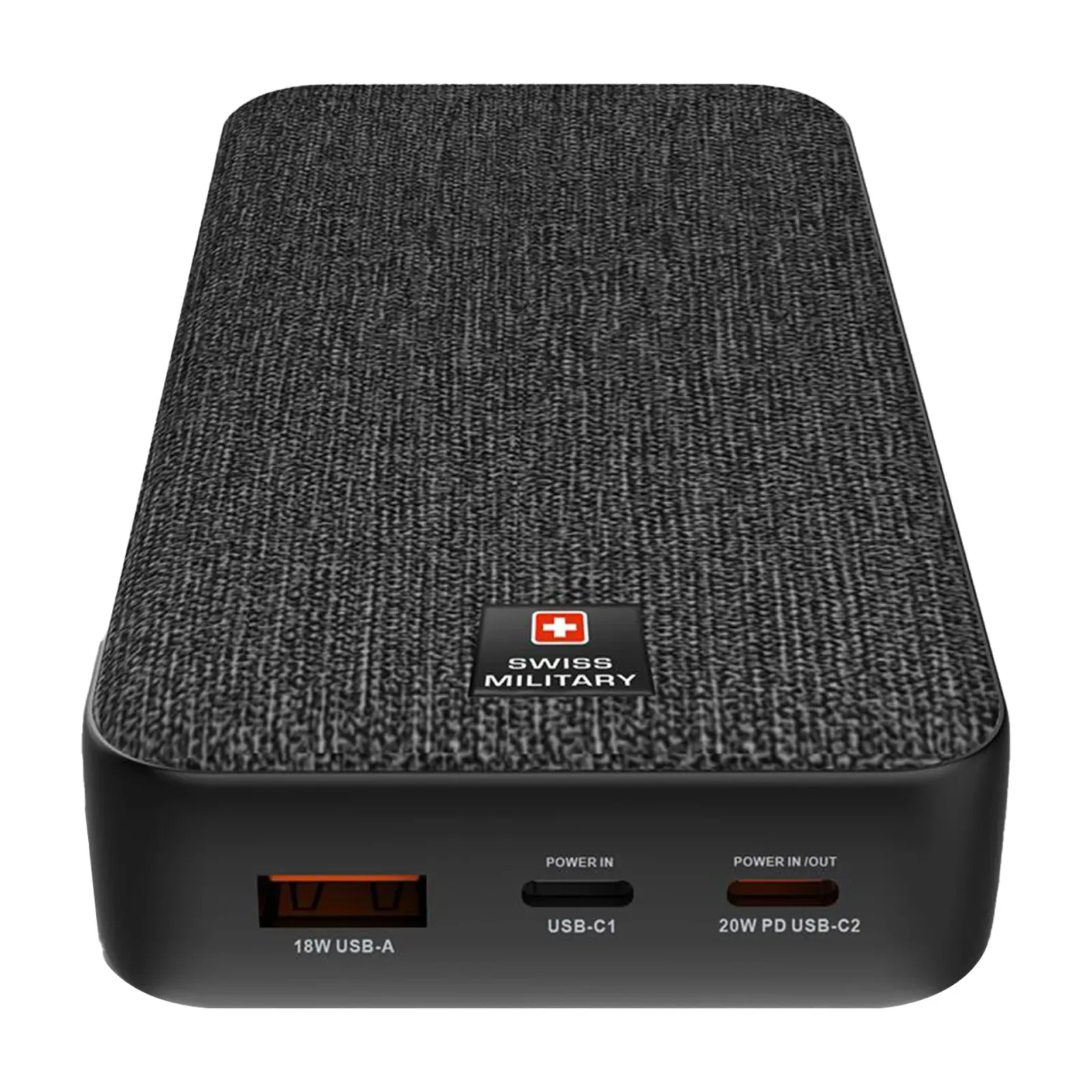 SWISS MILITARY PORTABLE POWER BANK 20000MAH USB C 20W BLACK SM-PB-20K-2C1A-PD-FC-SSB-BLK thumbnail 3