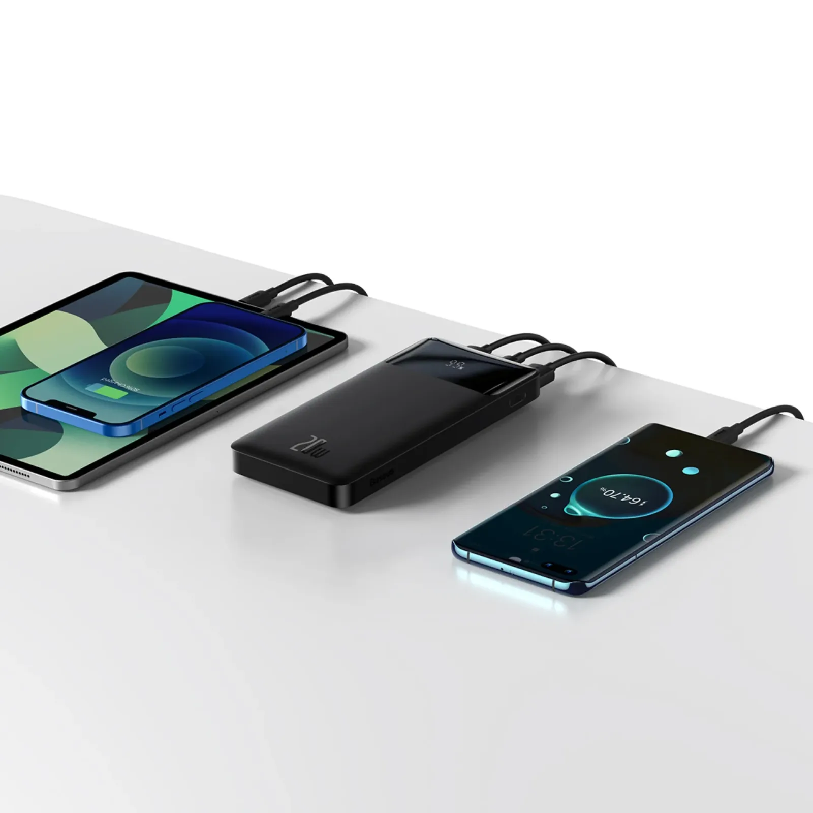 BASEUS POWER BANK 10000 MAH BIPOW DIGITAL DISPLAY FAST CHARGING PD 20W OVERSEAS EDITION BLACK PPBD10K-X thumbnail 4