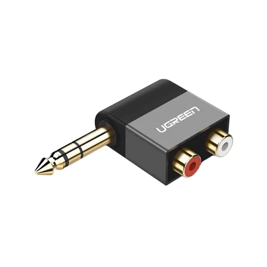 UGREEN 6.35MM MALE TO 2RCA FEMALE ADAPTER BLACK 40846