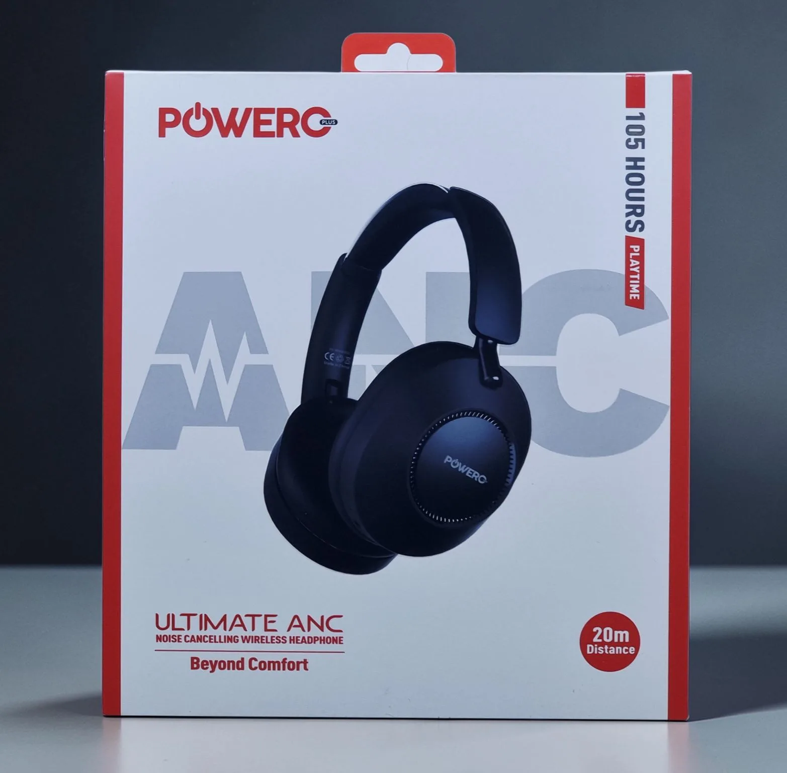 POWERO PLUS ULTIMATE ANC NOISE CANCELLING WIRELESS HEADPHONE BLACK PR-HFWR300-BK