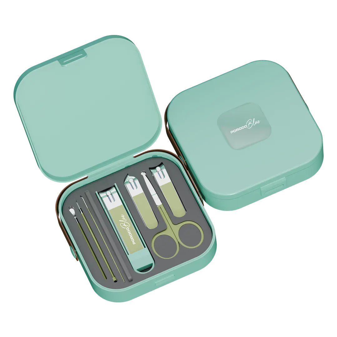 PORODO BLUE 8 IN 1 PORTABLE NAIL CLIPPER SET GREEN PB10GN