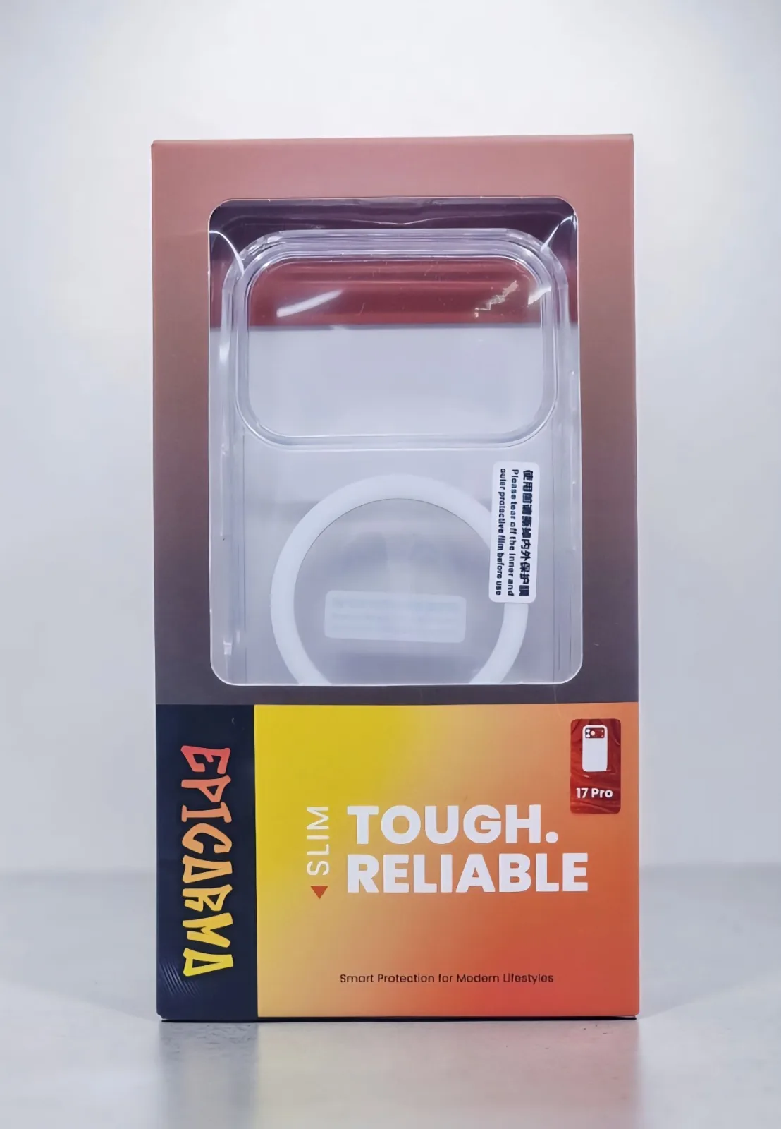 EPICARMA IPHONE 17 PRO SLIM TOUGH RELIABLE CASE WITH MAGSAFE CLEAR EA-IP17P103-CL