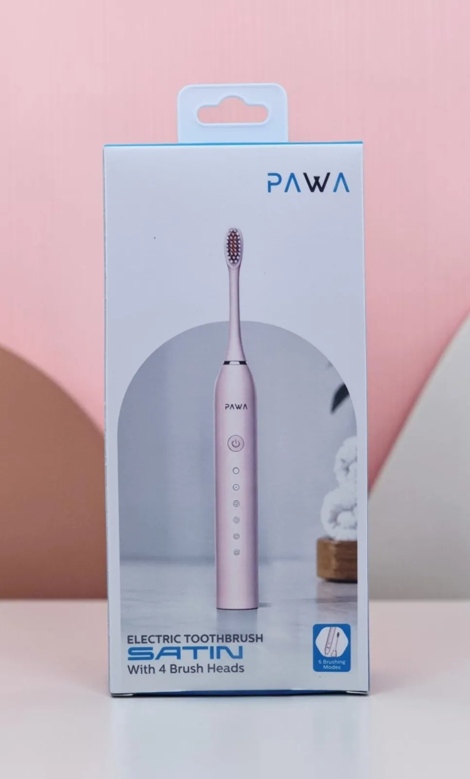 PAWA ELECTRIC TOOTHBRUSH SATIN WITH 4 BRUSH HEADS PINK PW-ELCTBR21-PK