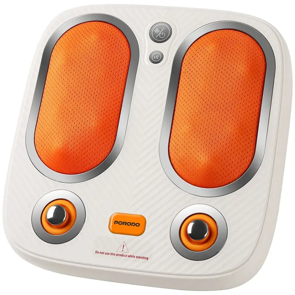 PORODO LIFESTYLE CORDLESS HEATED FOOT MASSAGER TAPPING AND KNEADING THERAPHY WHITE PDLFSTZMF026WH