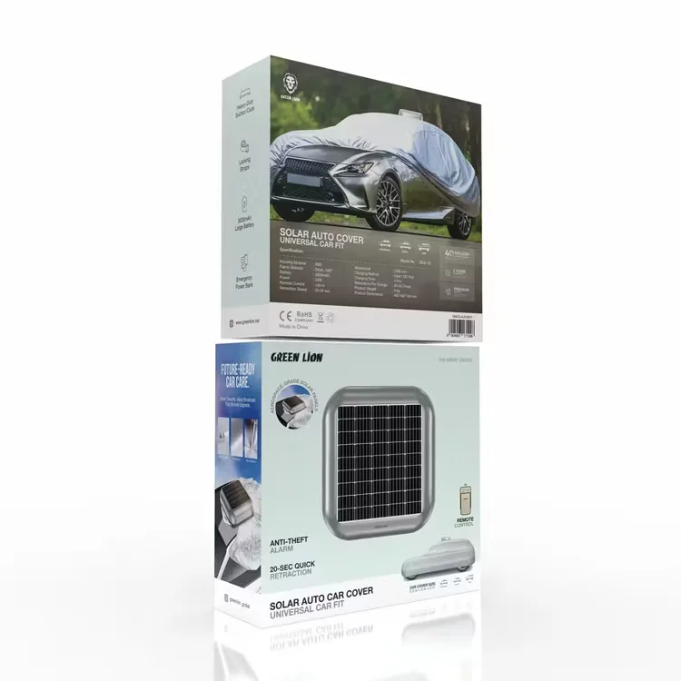 GREEN LION SOLAR AUTO CAR COVER UNIVERSAL GREY GNSOLAUCARGY