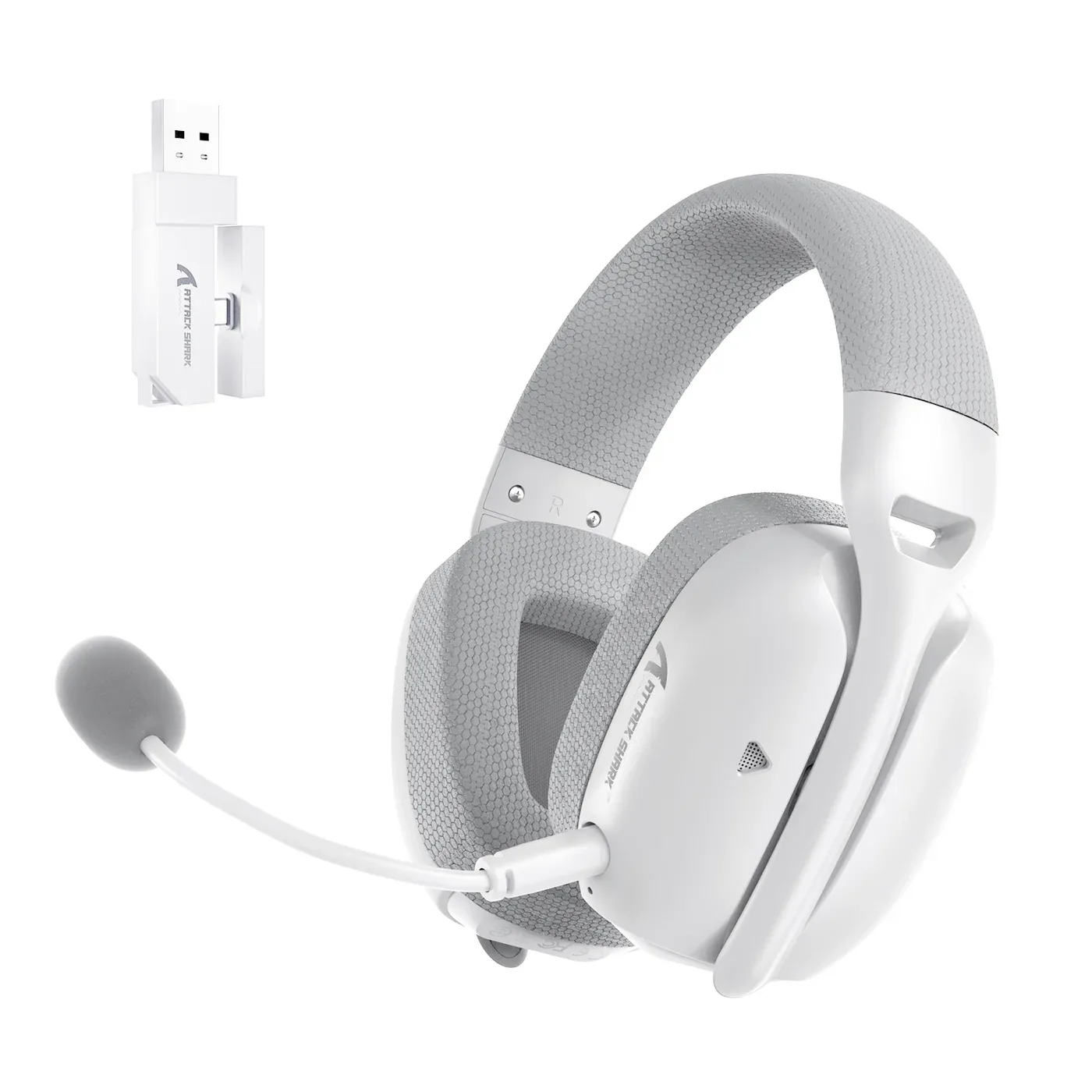 ATTACK SHARK TRI MODE WIRELESS GAMING HEADSET WHITE L80PRO