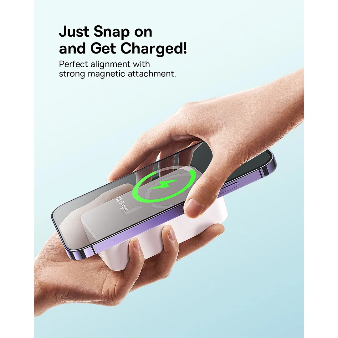 BASEUS ENER FILL FM41 MINI MAGNETIC POWER BANK 20000MAH 20W MOON WHITE E0027U02 thumbnail 7