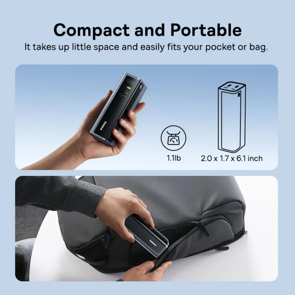 BASEUS ENERGEEK GP12 FAST CHARGING POWER BANK WITH DIGITAL DISPLAY 20800MAH 145W SPACE GRAY INCLUDES TYPE C TO TYPE C CABLE P10082109813 thumbnail 7
