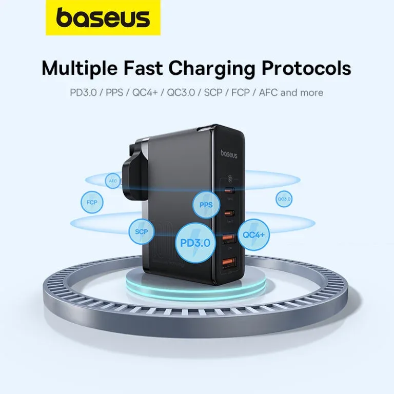 BASEUS GAN5 PRO  FAST CHARGING  2C+2U 100W UK CLUSTER BLACK P10110829113 thumbnail 8
