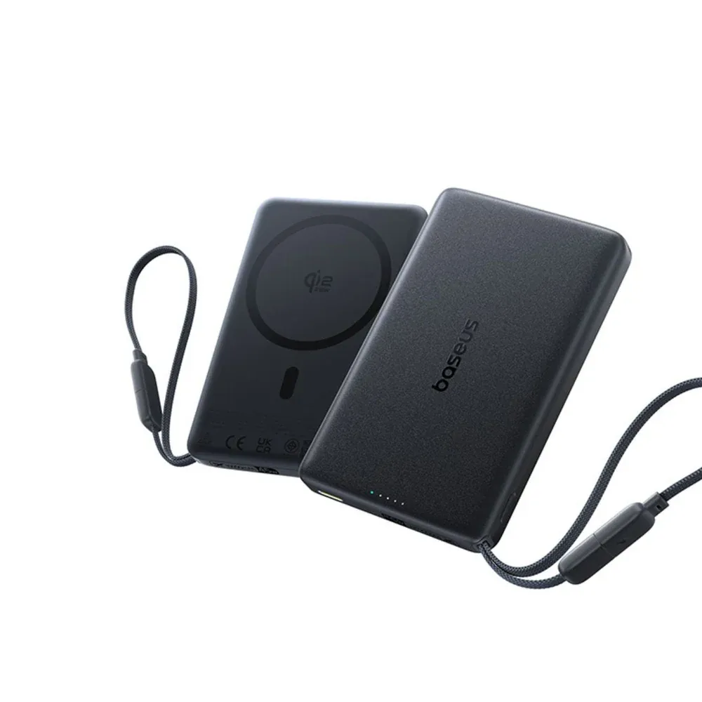 BASEUS PICGO AM52 SLIM QI2.2 MAGNETIC POWER BANK 10000MAH 45W COSMIC BLACK INCLUDES CABLE USB C TO USB C E0028Z00 thumbnail 13