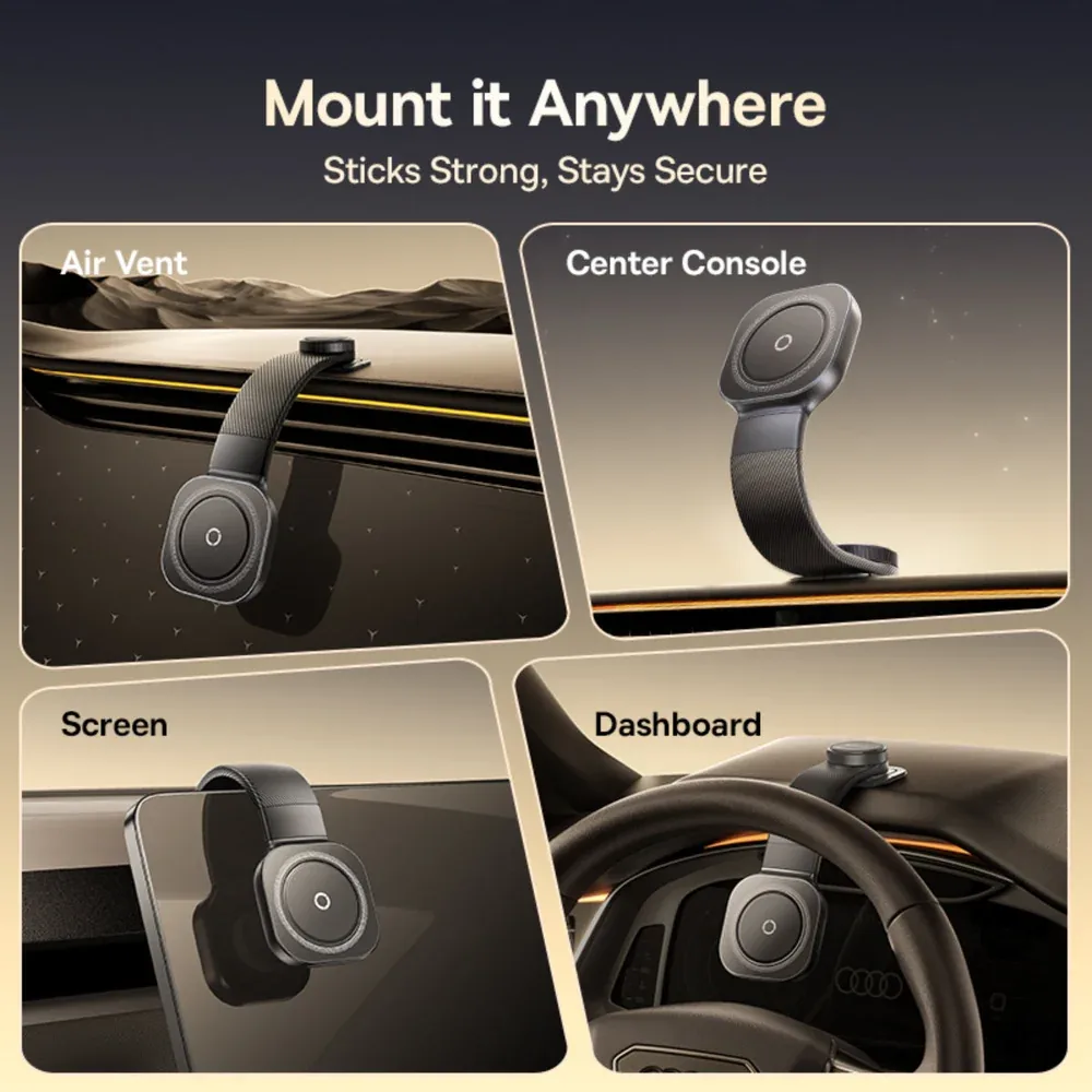 BASEUS PRIME TRIP C03 PRO MAGNETIC WIRELESS CAR CHARGER MOUNT STICK-ON TYPE C COSMIC BLACK C0013A01 thumbnail 10