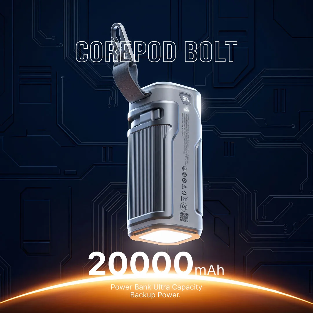 BLUPEBBLE COREPOD BOLT 100W 20000MAH POWERBANK GRAY BP-CPBOLT20000-GY thumbnail 6