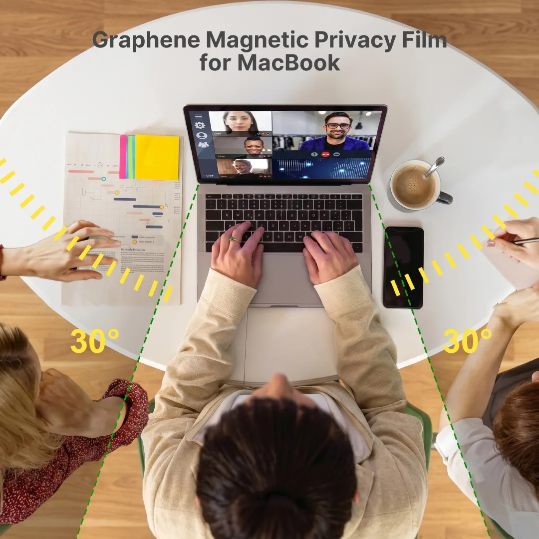 BLUPEBBLE MACBOOK AIR 15.3 INCH M2-M5 GRAPHENE SCREEN PROTECTOR PRIVACY BP-MAGPRVAIR15-PRV thumbnail 4