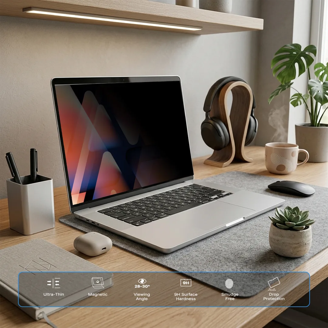 BLUPEBBLE MACBOOK AIR 15.3 INCH M2-M5 GRAPHENE SCREEN PROTECTOR PRIVACY BP-MAGPRVAIR15-PRV thumbnail 5