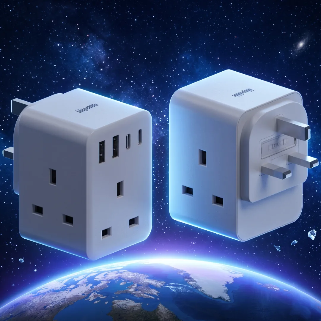 BLUPEBBLE POWERCUBE 25W WORLD TRAVEL ADAPTER WHITE BP-PWRCB-WH thumbnail 5