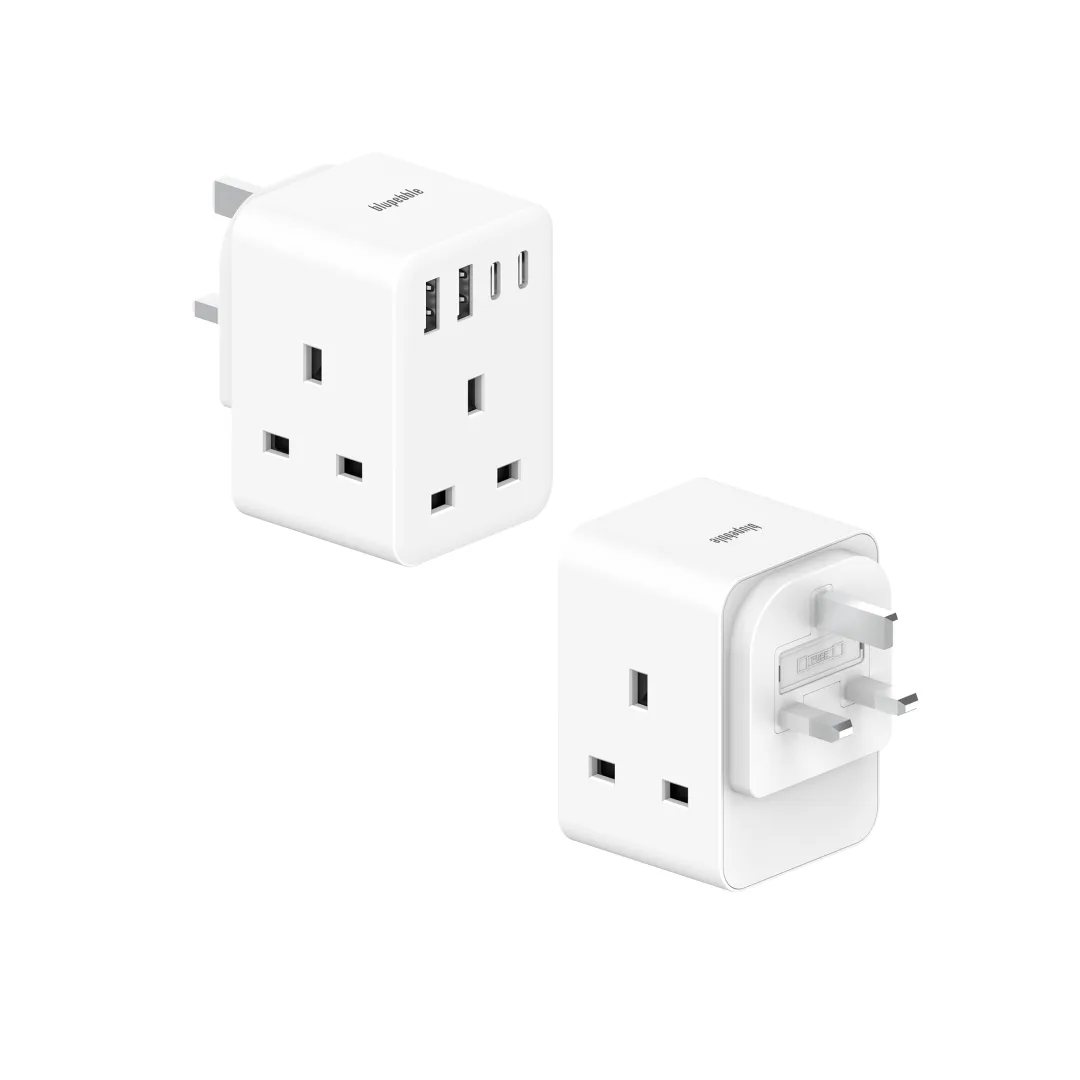 BLUPEBBLE POWERCUBE 25W WORLD TRAVEL ADAPTER WHITE BP-PWRCB-WH thumbnail 2