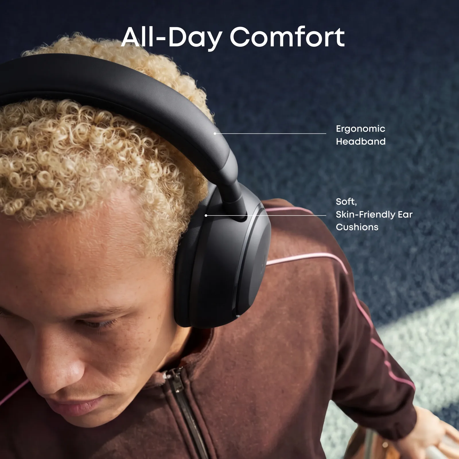 ANKER SOUNDCORE SPACE 2 WIRELESS NOISE CANCELLING OVER EAR HEADPHONES BLACK D1402Z11 thumbnail 10