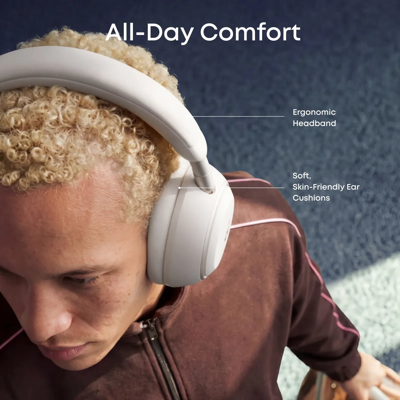 ANKER SOUNDCORE SPACE 2 WIRELESS NOISE CANCELLING OVER EAR HEADPHONES WHITE D1402Z21 thumbnail 4
