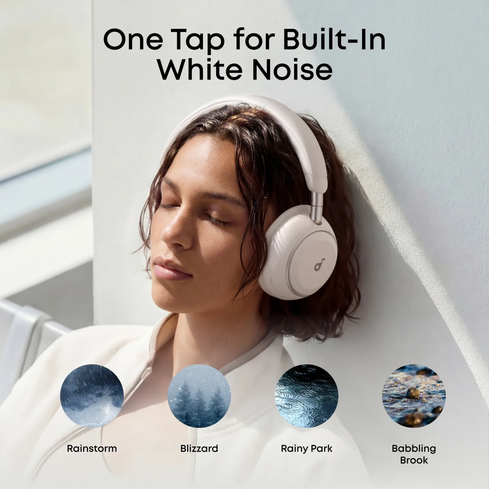 ANKER SOUNDCORE SPACE 2 WIRELESS NOISE CANCELLING OVER EAR HEADPHONES WHITE D1402Z21 thumbnail 2